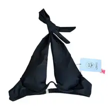 Cider Halter Bikini Top Knotted Tie Swimsuit Black Sexy Swimwear Size Large‎