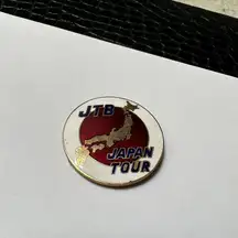 Vintage JTB Japan Travel Bureau Tour Souvenir Map Outline Enamel Pin