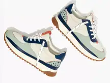 Madewell Kickoff Trainer‎ Sneakers in Colorblock Suede and Nubuck Leather Sizd 7