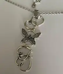 Butterfly Hearts Charm Necklace