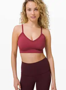 Women’s Lululemon Athletica Red Ebb to Street Sports Bra Top C/D Cup sz 10