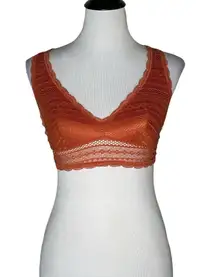 Victoria's Secret Floral Lace Bralette Women Size‎ S Rust Orange Loungewear