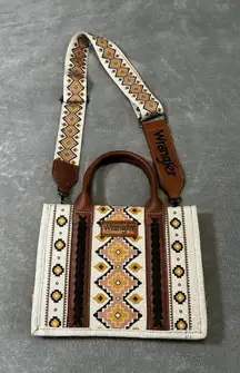 Wrangler Cross Body Mini Canvas Tote Southwestern Aztec Removable Strap