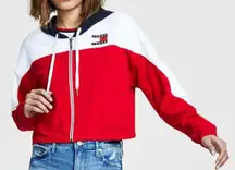 Tommy Hilfiger Color Block Zip Front Hoodie Sweater Sweatshirt