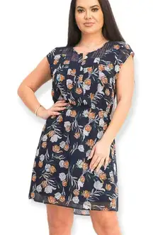 Stitch Fix Daniel Rainn Vika Crochet Detail Navy Blue Floral Dress Small NWT