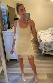 White Fringe Dress