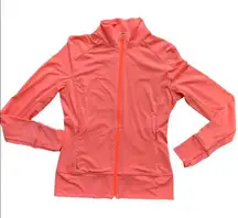 Lole Essential Zip Up Running Jacket Coral Orange Size Medium