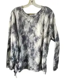 The sweatshirt project size 1X ruched drawstring sides.