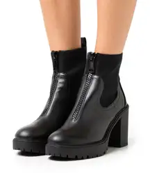 MADDEN GIRL Truffle Lug Chelsea Black Ankle Boots Women’s Sz 7 Chunky Y2K