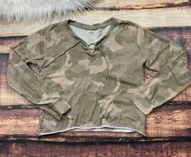 Hollister $5 SALE!  Camo Long Sleeve Crop Top Camouflage