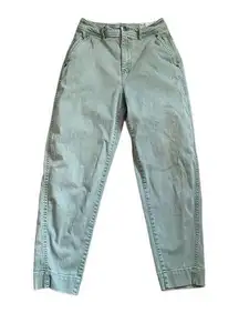 GAP Green Barrel Khaki High Rise 90s Preppy Boho Tapered Jeans size 00