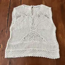 Abercrombie & Fitch Ivory Open Knit Sleeveless Top