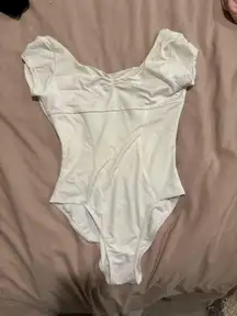 Ballet Rosa White Cap Sleeve Leotard