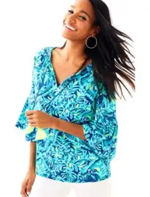 Lilly Pulitzer Del Lago Tunic Indigo Midnight Cove Tassels Women’s Medium