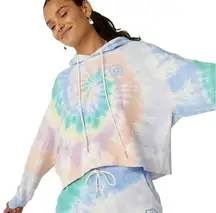 Daydreamer  LA Eye Shrunken Hoodie in Prismatic Tie Dye