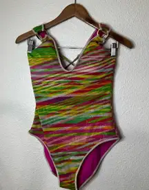 BECCA Awaken Scoop Neckline Open Back One Piece Swimsit LARGE