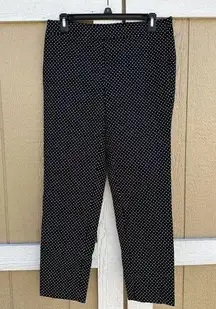 Talbots  Black Dot Chatham Ankle Side Zip Pants Women’s Size 4 Petite 4P Stretch