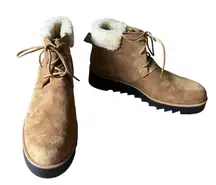 Eileen Fisher Women's 9 Kenille Sport Suede Wedge Bootie‎ Shearling