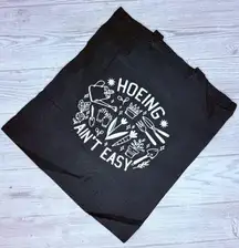 New cotton long handle hoeing ain’t easy shopping bag tote 16x14.5 hand crafted
