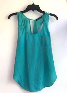Turquoise Flowy Tank Top