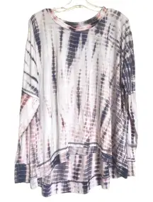 VTG Kelly Renee Long Sleeve Pink, Blue, White‎ Tie Dye Top Women's size XXL/20