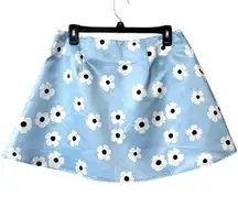 Love + Harmony size medium baby blue Floral mini Skirt side zipper not lined new