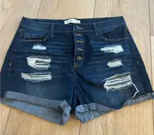 Mudd High Rise Midi Denim Shorts Size 13