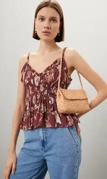 LOEFFLER RANDALL Nude Woven Leather Billie Shoulder Bag Purse