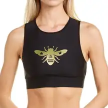 Black Metallic Yellow Gold Level Bee Sports Top NEW