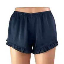 Brandy Melville Poppy Womens Navy Blue Ruffle Hem Elastic Waist Mini Shorts XS/S