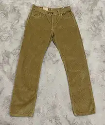 NWT Levi’s women corduroy 29x30 olive green jeans pants‎ straight leg school Y2K