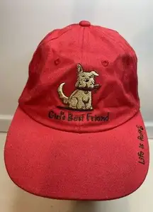 Girl’s Best Friend - Life Is Ruff Hat Red Adjustable