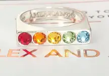 Alex and Ani Rainbow Signet Ring .925 Sterling Silver NEW