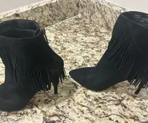Saks Fifth  Avenue Black Fringe Ankle Boots 7 1/2 M
Like new!