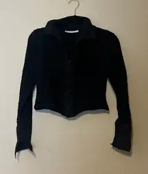 Lillie Rubin Vintage Black Embroidery Button‎ Down Shirt Size 38 size Small