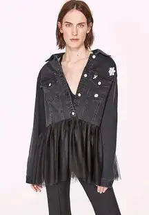 Zara Jean Jeweled Rhinestone Jacket Black Size XS NEW