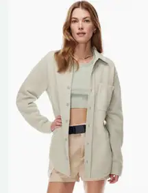 TNA Aritzia Sz 2 Polar Jacket Polartec 200 Long Sleeve Fleece Shacket Green Xx-8