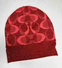 Coach Red Sparkle Beanie‎ Hat