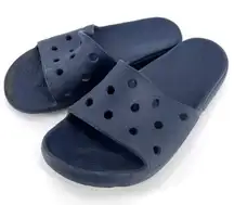 Crocs Blue Perforated Rubber Slide Sandals Men’s‎ 9 womens 11