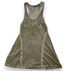 Miss Me Olive Green Mini Racerback Dress or Tunic Top - Size Medium