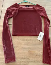 Pink Velvet Copped Top