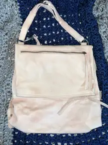 Free People Avery Leather Backpack Purse in Cream Tan Pink