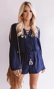 NWT Navy Floral Romper