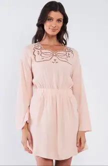 Sugar Lips  Nude Butterfly Cut Out Long Sleeve Dress