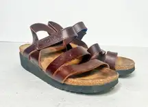 Naot Brown Leather Slingback Strap Sandals Orthotic Size 37 6 Women’s