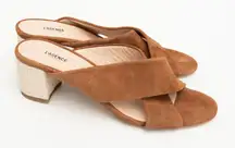 L’AGENCE - Gabriella Crossover Suede Block Heel Mules