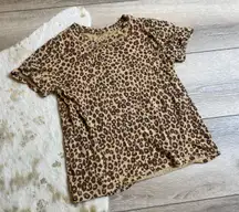 Leopard print Shirt Sleeve Tshirt