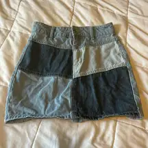 Jeans skirt with patches