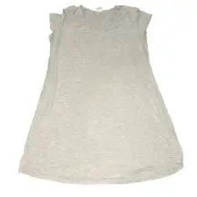 Soma Women's Large Gray Short‎ Sleeve V-Neck Knee Length Night Gown / Dress