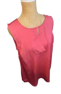 CABI‎ Sleeveless Keyhole Coral Blouse Peony Style #5541 Womens Medium